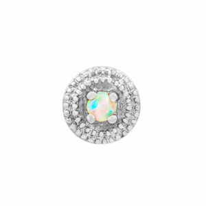 Round double millgrain korukärki -14k valkokulta