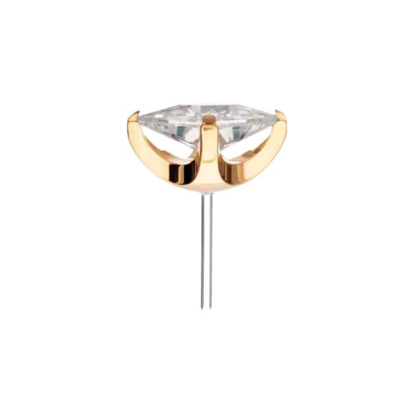 14k kultainen princess-cut korukärki - Image 2