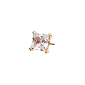 14k kultainen princess-cut korukärki