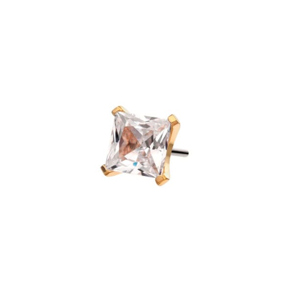 14k kultainen princess-cut korukärki