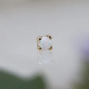 14k kultainen valkoinen opaalikorukärki